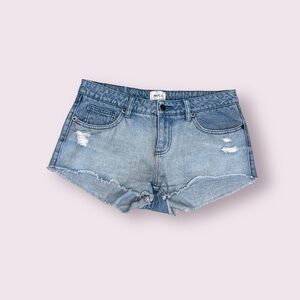 RVCA Womens Denim Frayed Shorts Size 28